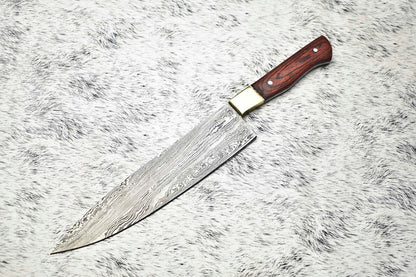 13" Handmade Damascus Steel Chef Knife | Full Tang Professional Kitchen Knife