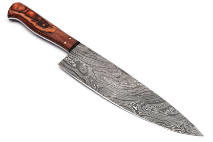 Custom Forged 13 Inch Damascus Steel Chef Knife  Handmade Kitchen Cutlery Gift 2