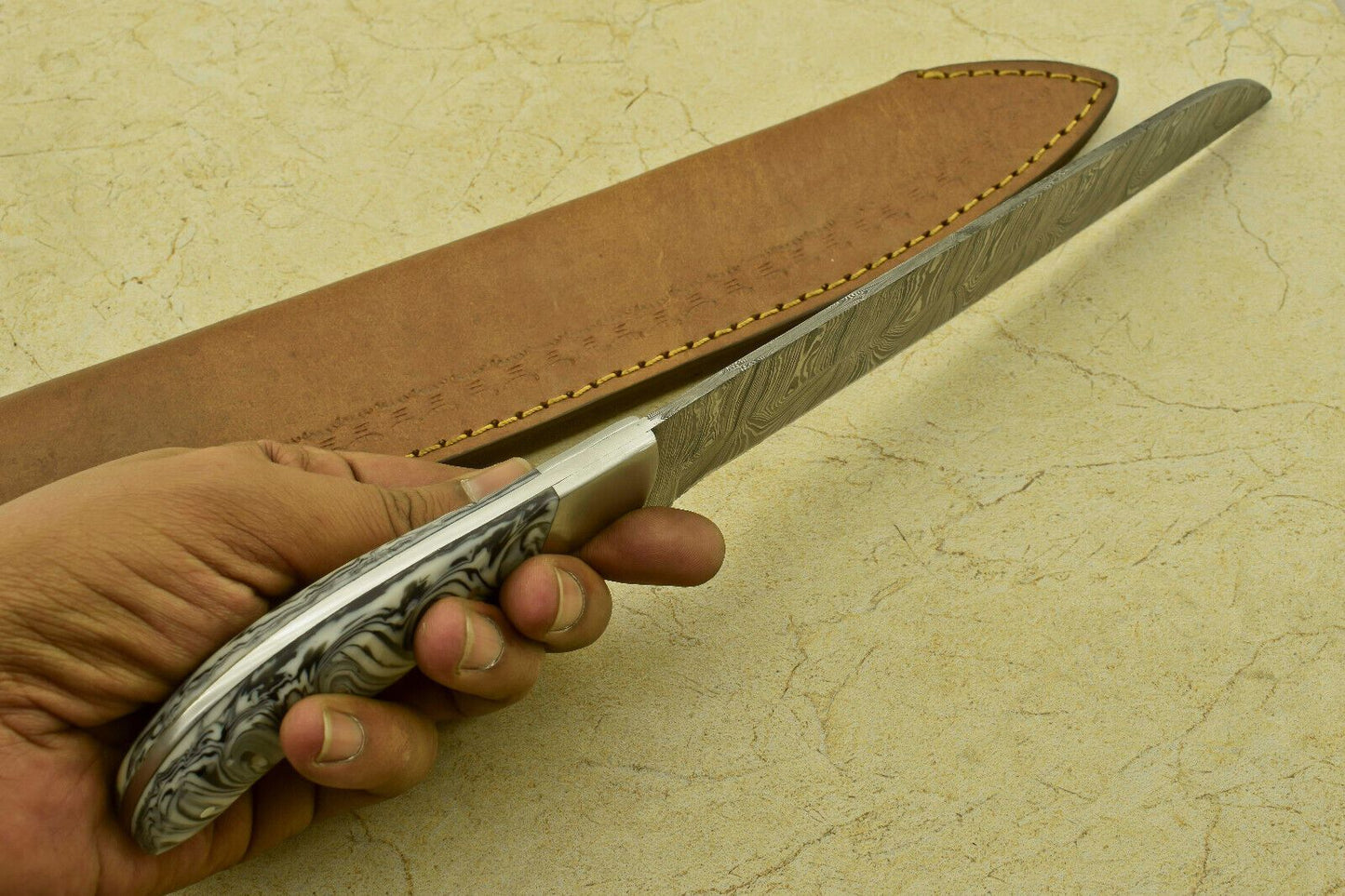 13 Damascus Steel Cooking Knife  Handmade Full Tang Professional Chef Knife 3