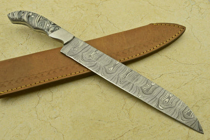 13" Damascus Steel Cooking Knife | Handmade Full Tang Professional Chef Knife