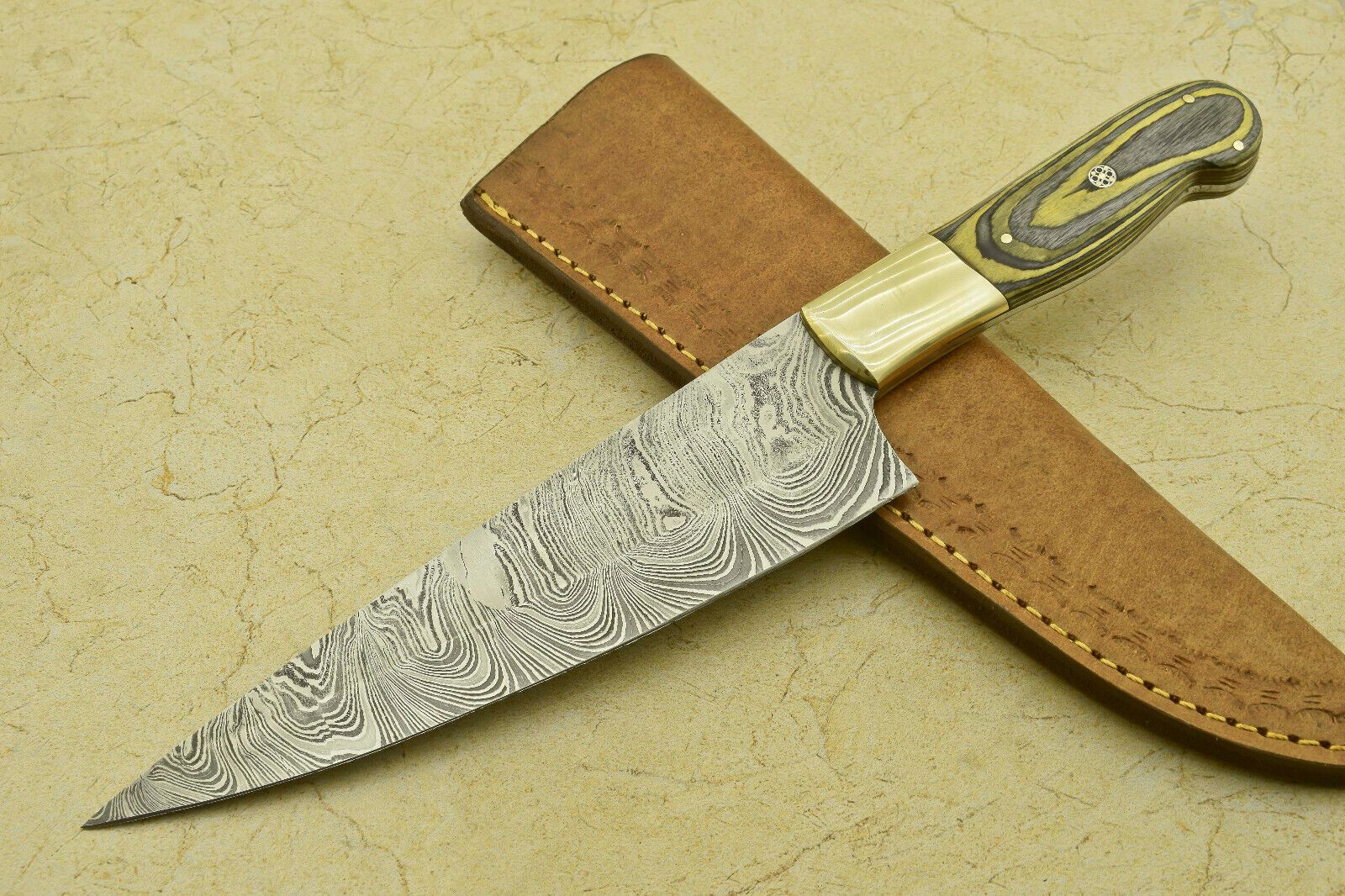 13 Hand Forged Damascus Chef Knife  Professional Kitchen  Outdoor Use 1