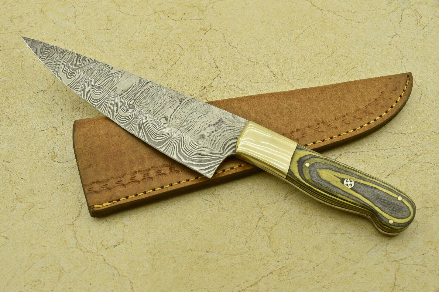 13 Hand Forged Damascus Chef Knife  Professional Kitchen  Outdoor Use 2