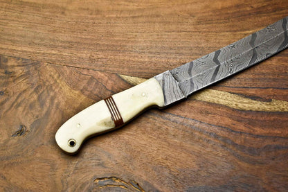 Handmade Damascus Chef Knife  Custom Forged 12 Inch Kitchen Knife 2
