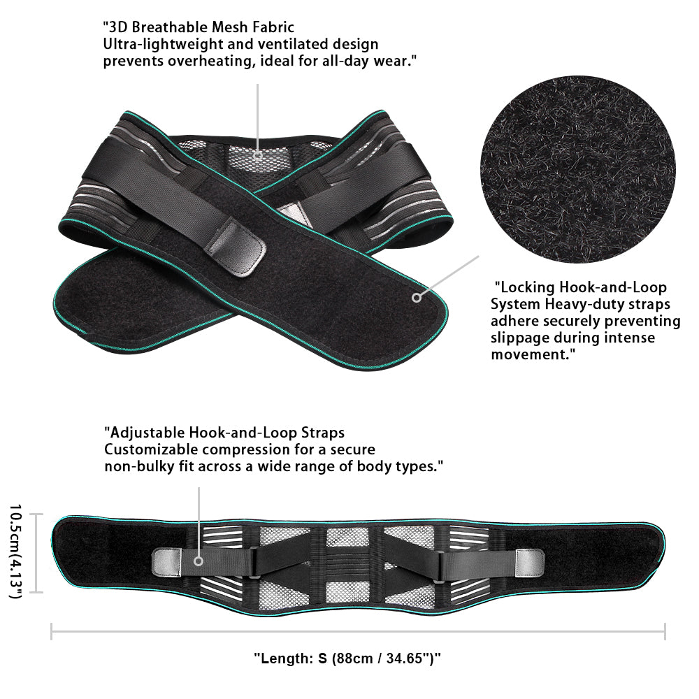Adjustable Lumbar Support Belt Lower Back Brace For Pain Relief Breathable And Stabilizing With 4 S 2
