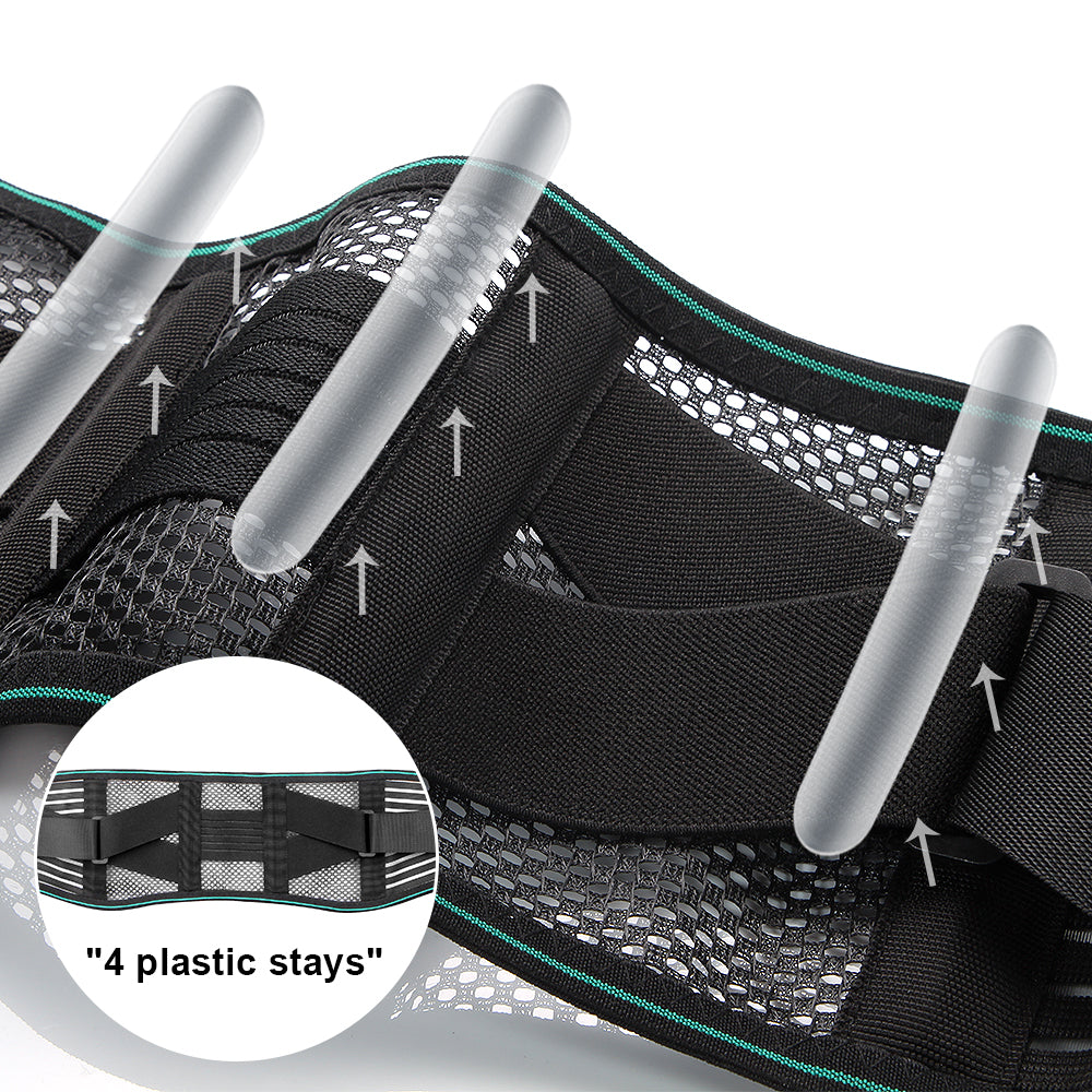 Adjustable Lumbar Support Belt Lower Back Brace For Pain Relief Breathable And Stabilizing With 4 S 3