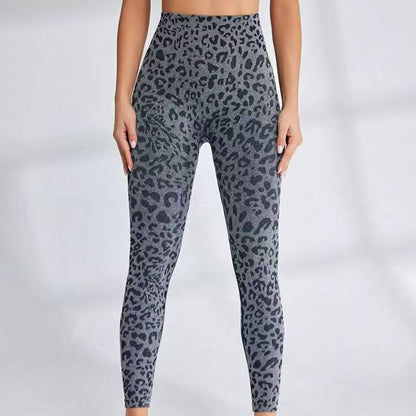 Seamless Yoga Leggings for Women, High Waist Tights, Sexy Leopard Print, Hip Lift Fitness Leggings