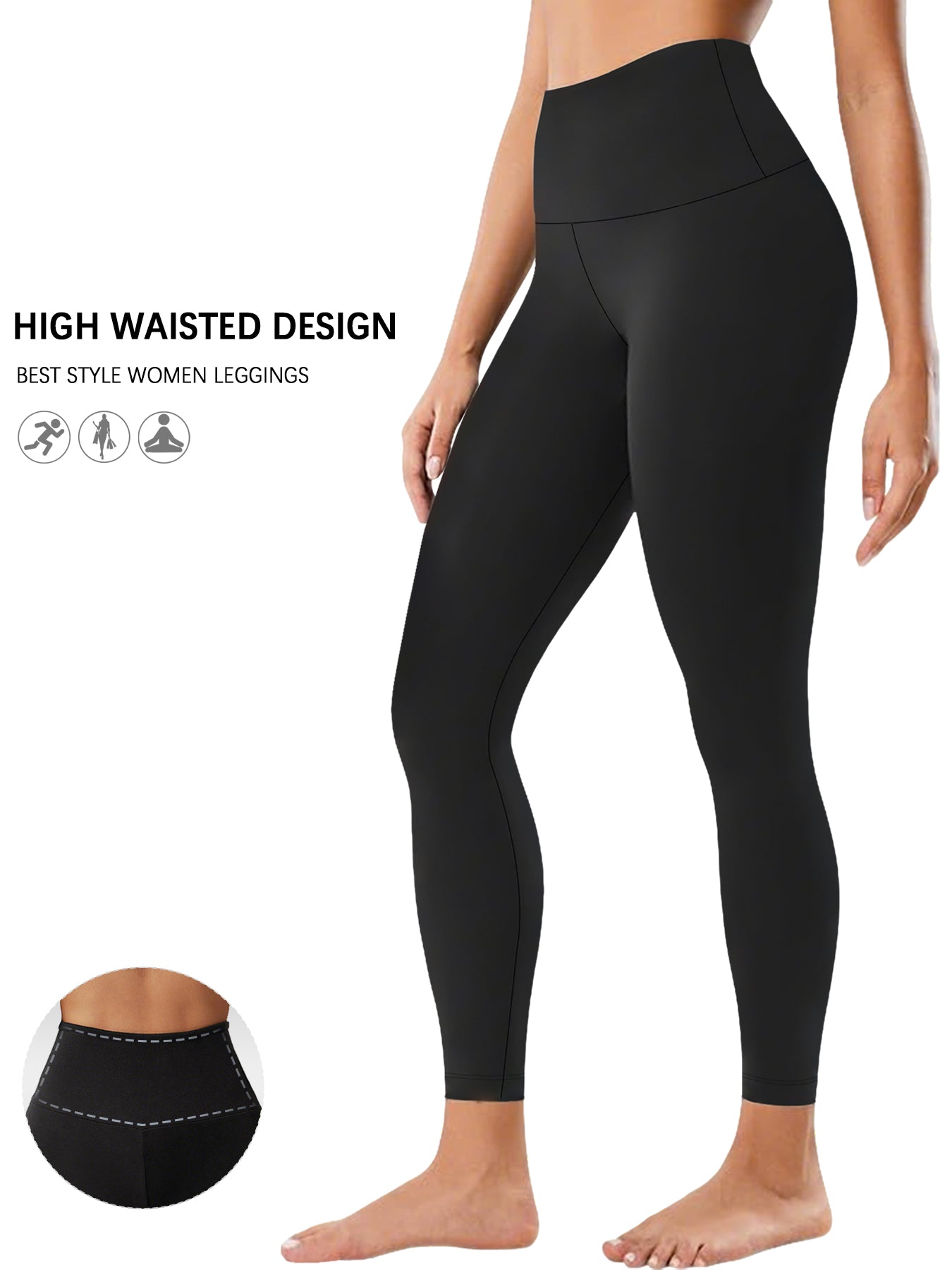 High Waisted Tummy Control Leggings for Women, Super Soft, No See Through, Workout Yoga Running Athletic Push Up Gym Fit