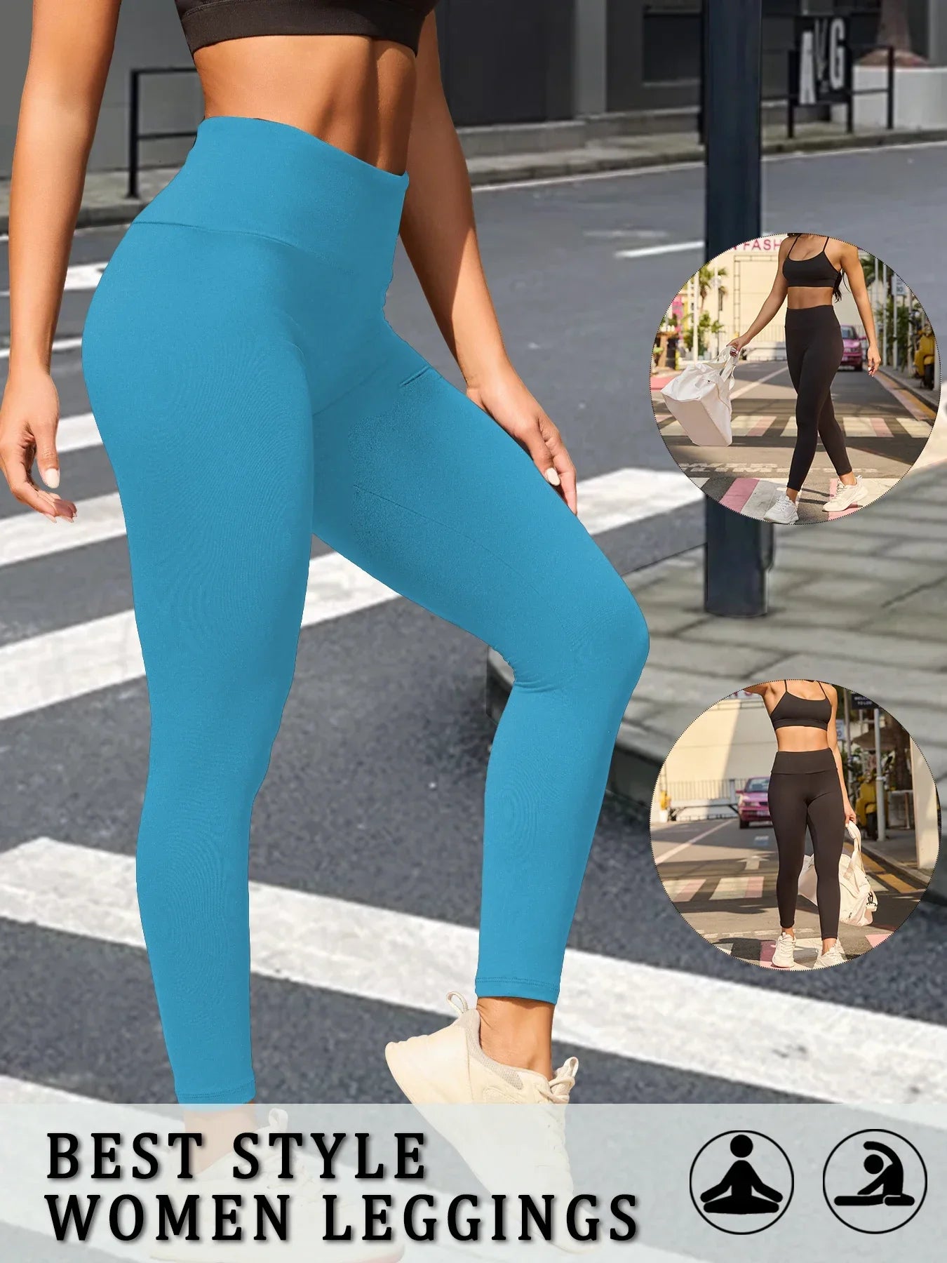 High Waisted Tummy Control Leggings for Women, Super Soft, No See Through, Workout Yoga Running Athletic Push Up Gym Fit