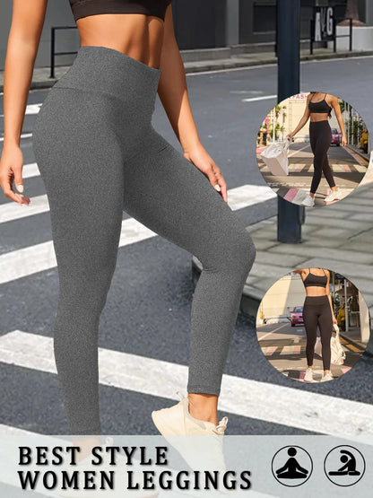 High Waisted Tummy Control Leggings for Women, Super Soft, No See Through, Workout Yoga Running Athletic Push Up Gym Fit