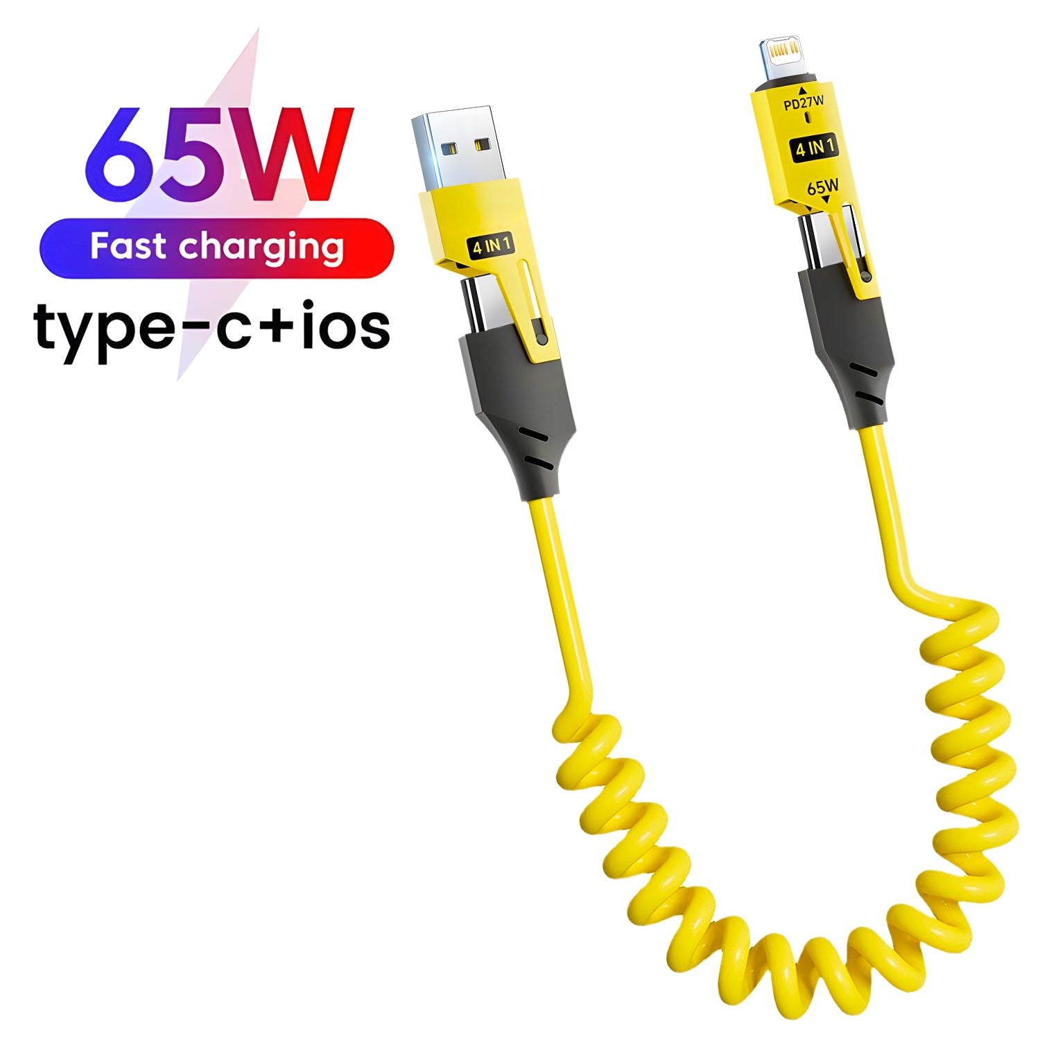 USB C Fast Charging Cable, Zinc Alloy Type C Cable for iPhone, Samsung, Xiaomi, PD Data Spring Charger