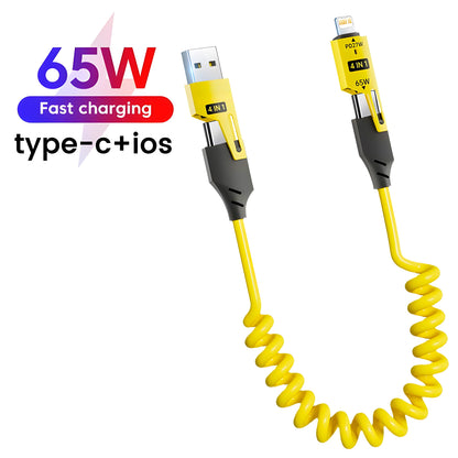 USB C Fast Charging Cable, Zinc Alloy Type C Cable for iPhone, Samsung, Xiaomi, PD Data Spring Charger