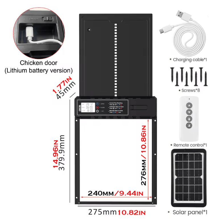 SolarGuard Automatic Chicken Coop Door With Timer And Light Sensor 5