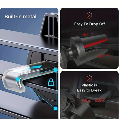 Air Vent Car Phone Holder, Mobile Cell Stand, Secure Clip Mount for Smartphone GPS Support, Fits Phones