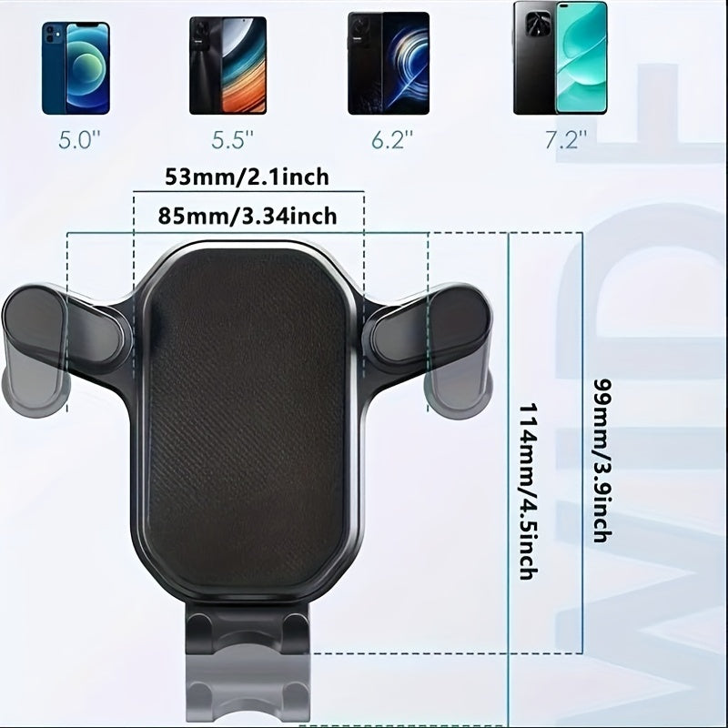 Air Vent Car Phone Holder, Mobile Cell Stand, Secure Clip Mount for Smartphone GPS Support, Fits Phones