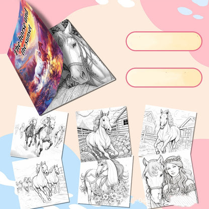 Art Therapy Coloring Book Hand Painted Magical World Of Horses 20 Pages For Soothing Stress Graffit 3