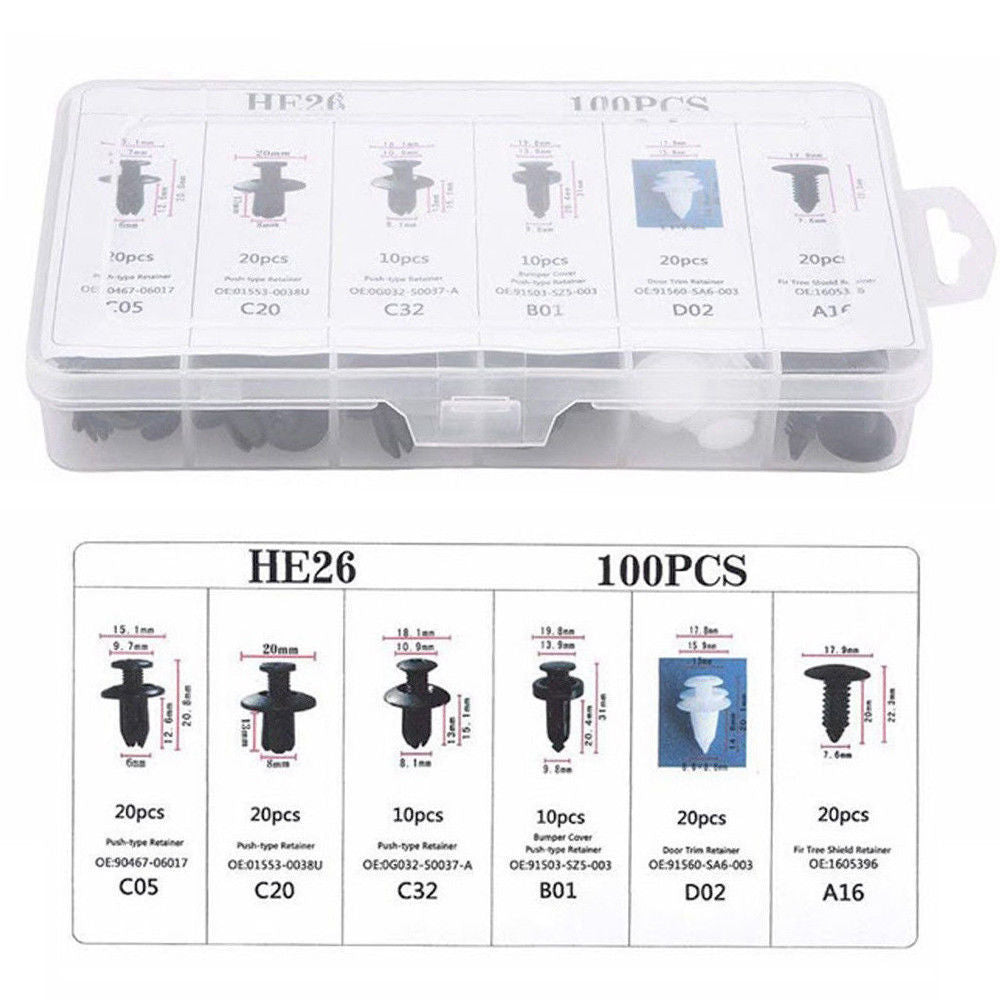 Car Body Push Retainer Kit Auto Fastener Clips Mixed Bumper Rivet Set Door Trim Panel Car Clips Box 4