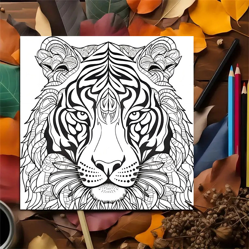 Animal Mandala Coloring Book For Adults Stress Relief Art Therapy Realistic Doodle Sketchbook Creat 3