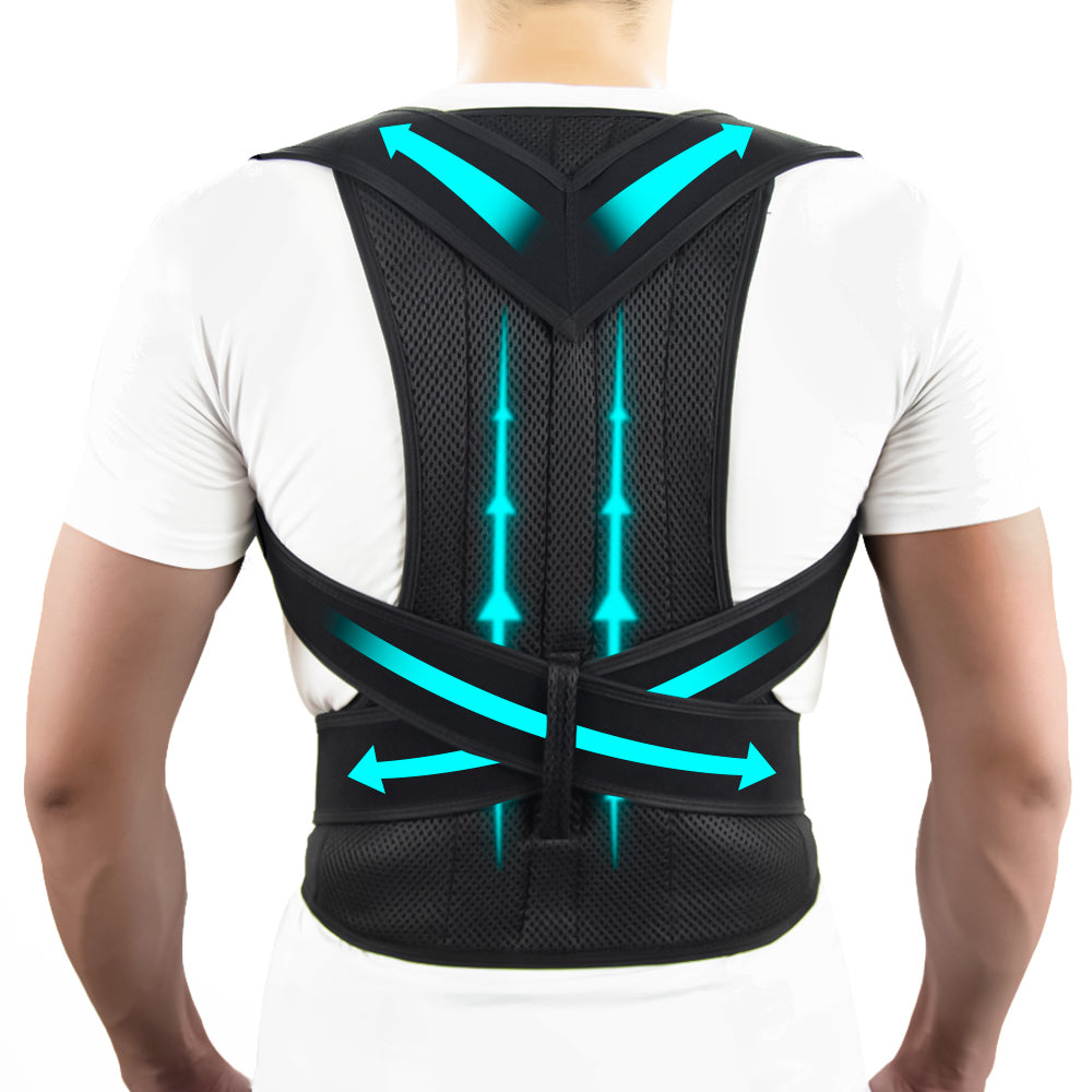Adjustable Back Brace Posture Corrector, Shoulder Straightener, Full Back Support for Men and Women