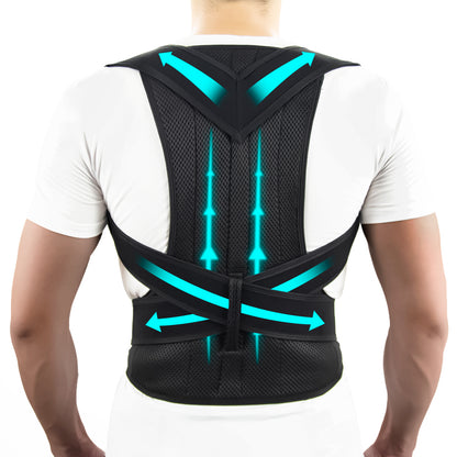 Adjustable Back Brace Posture Corrector, Shoulder Straightener, Full Back Support for Men and Women