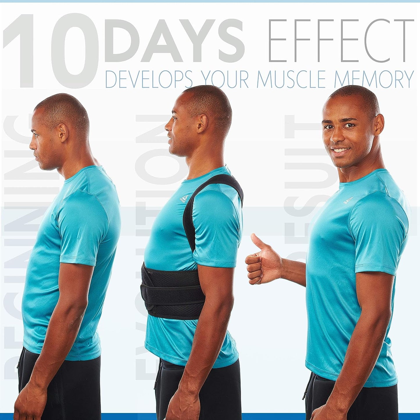 Adjustable Back Brace Posture Corrector, Shoulder Straightener, Full Back Support for Men and Women