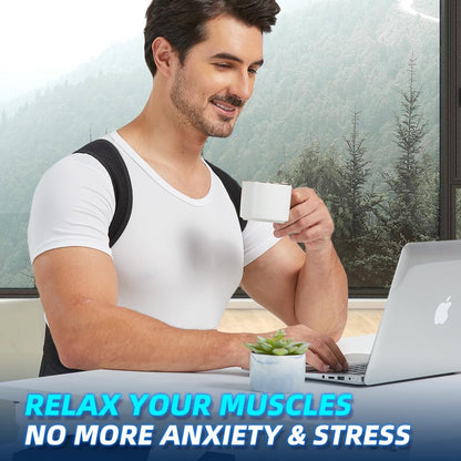 Adjustable Back Brace Posture Corrector, Shoulder Straightener, Full Back Support for Men and Women