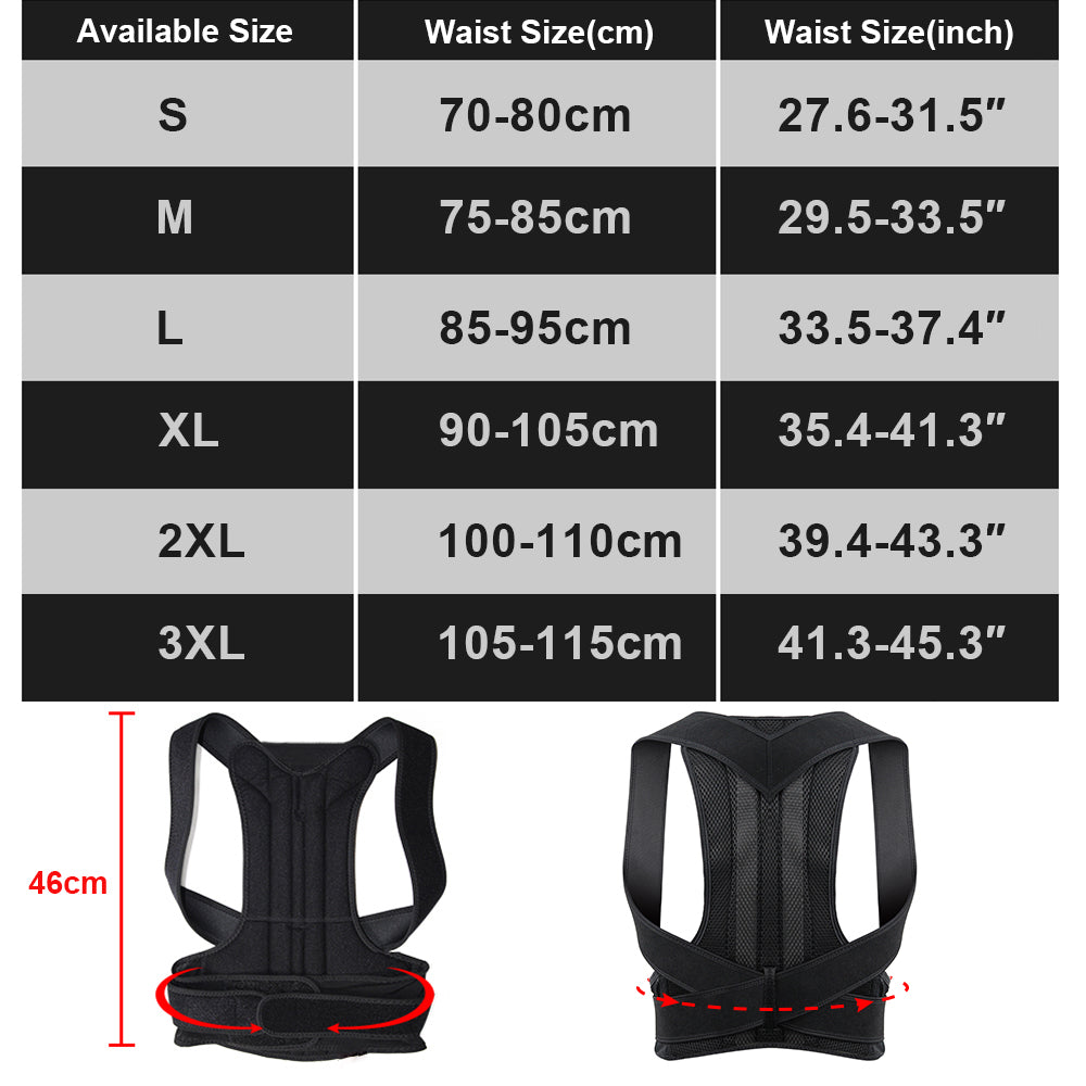 Adjustable Back Brace Posture Corrector, Shoulder Straightener, Full Back Support for Men and Women