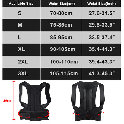 Adjustable Back Brace Posture Corrector, Shoulder Straightener, Full Back Support for Men and Women