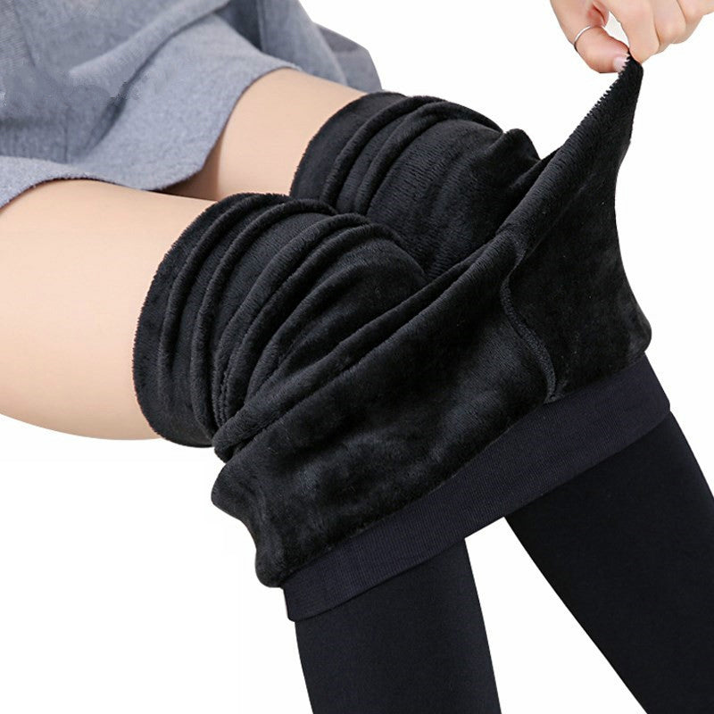 Winter Leggings For Women, Warm Velvet Leggings, High Waist Stretchy Leggings, Solid Color