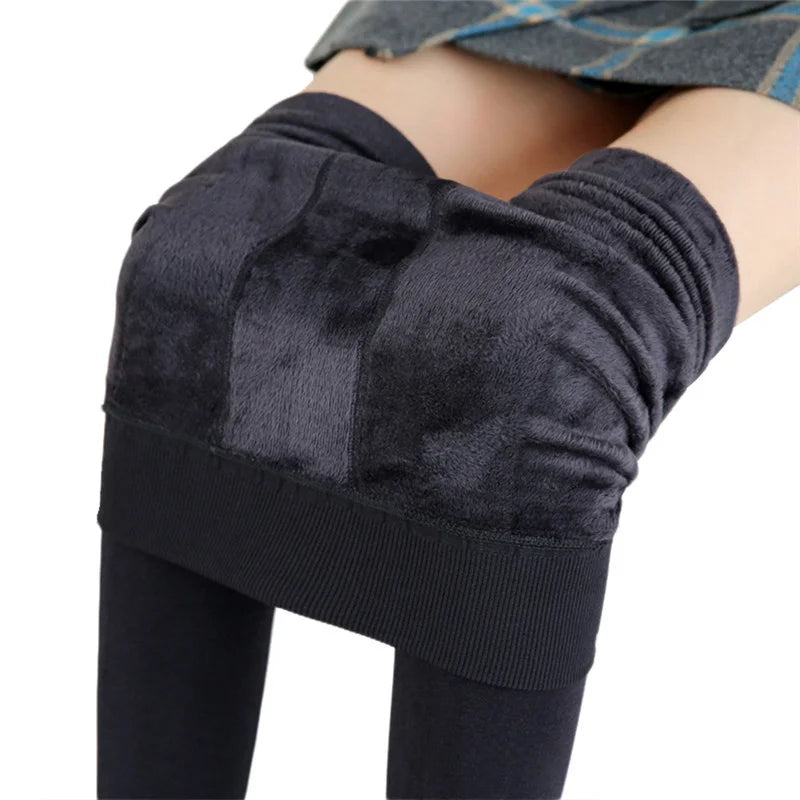 Winter Leggings For Women, Warm Velvet Leggings, High Waist Stretchy Leggings, Solid Color