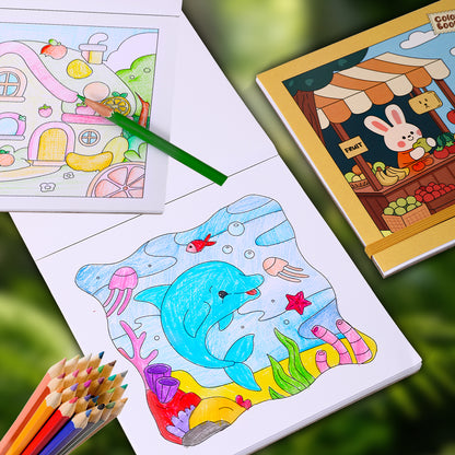 Animal Canvas Painting Book, DIY Coloring Paper Roll for Kids, Childrens Art Supplies, Graffiti Paper Cuttings, Painting