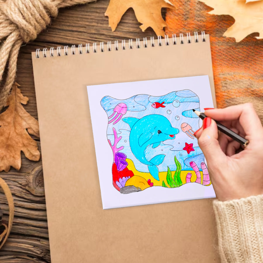 Animal Canvas Painting Book, DIY Coloring Paper Roll for Kids, Childrens Art Supplies, Graffiti Paper Cuttings, Painting