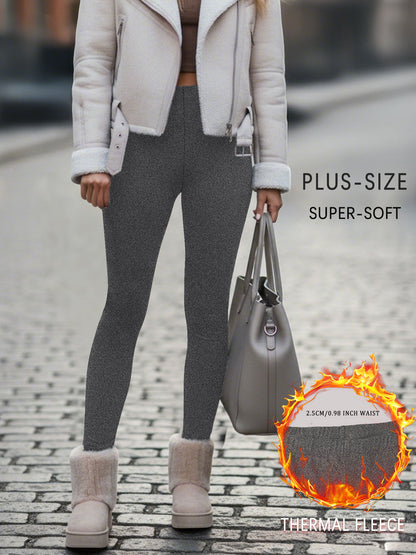 Thermal Warm Pants For Cold Winter Running, Plus Size Super Soft Fleece Lined Leggings Women, Workout Yoga Running
