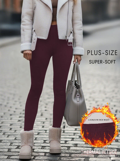 Thermal Warm Pants For Cold Winter Running, Plus Size Super Soft Fleece Lined Leggings Women, Workout Yoga Running