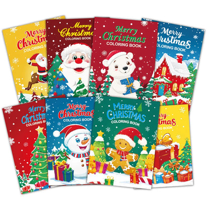 Christmas Puzzle Coloring Book, Kids Holiday Party Theme Gift, Cartoon Painting Toy