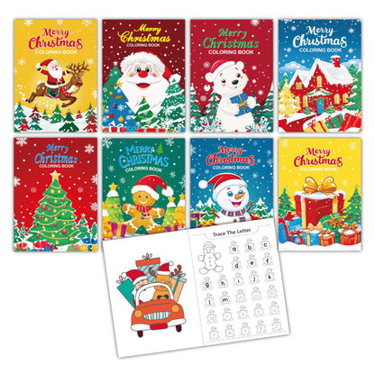 Christmas Puzzle Coloring Book, Kids Holiday Party Theme Gift, Cartoon Painting Toy