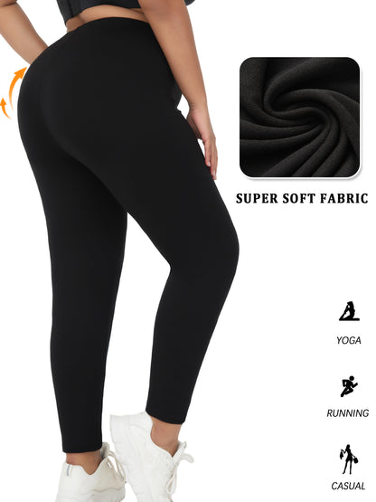 Super Soft Plus Size Leggings, No See Through, High Waist Yoga Running Athletic Workout Pants for Women