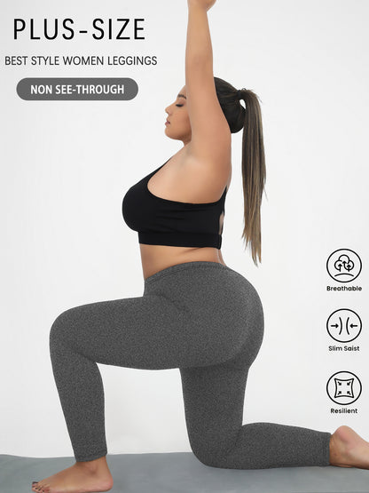 Super Soft Plus Size Leggings, No See Through, High Waist Yoga Running Athletic Workout Pants for Women