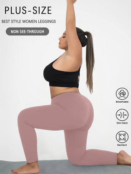 Super Soft Plus Size Leggings, No See Through, High Waist Yoga Running Athletic Workout Pants for Women