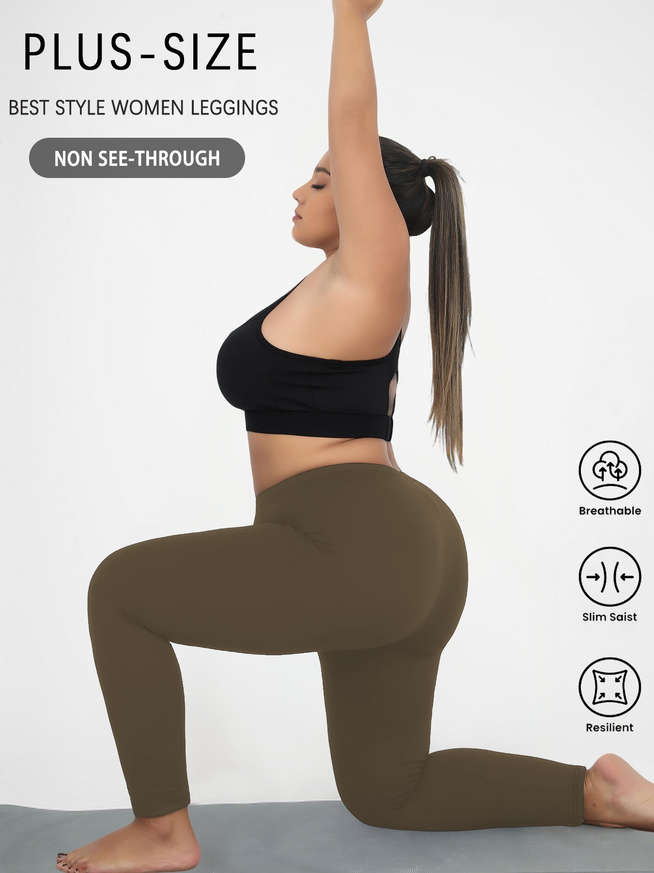 Super Soft Plus Size Leggings, No See Through, High Waist Yoga Running Athletic Workout Pants for Women