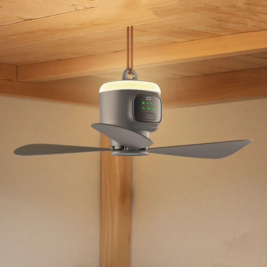 XIAOTREE Portable 12000mAh USB Rechargeable Remote Control Camping Ceiling Fan 6