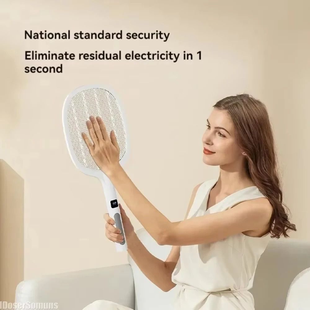 Electric Fly Swatter Handheld Fly Killer And Mosquito Trap Lamp Rechargeable For Home Office Backya 4