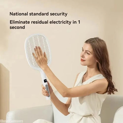 Electric Fly Swatter Handheld Fly Killer And Mosquito Trap Lamp Rechargeable For Home Office Backya 4