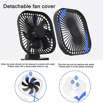 Mini USB Rechargeable Battery Fan With Timer 3 Speed 7 Blade Portable Quiet Fan 5