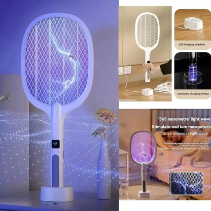 XIAOTREE Electric Mosquito Swatter 4000V Rechargeable Handheld Bug Zapper Type C