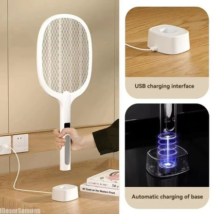 XIAOTREE Electric Mosquito Swatter 4000V Rechargeable Handheld Bug Zapper Type C 2