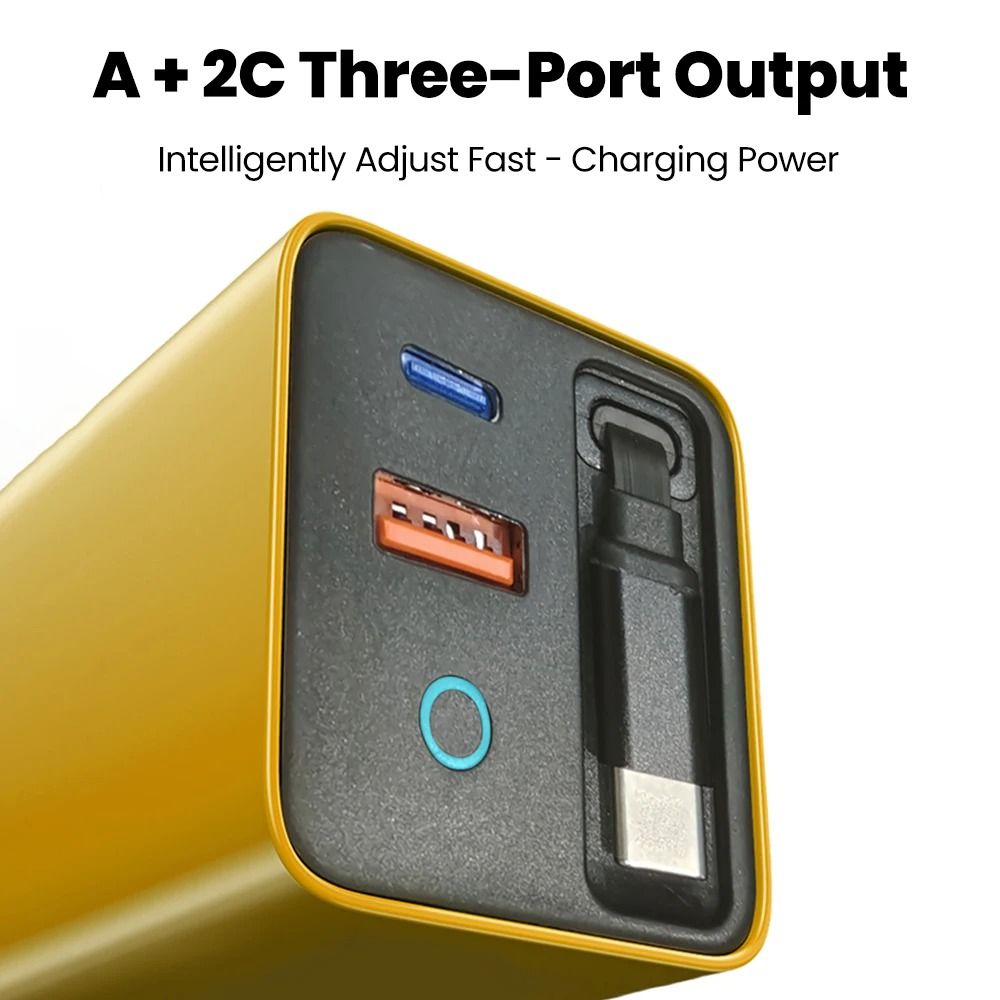 80W Fast Charging Type C USB Charger With Retractable Cable 2