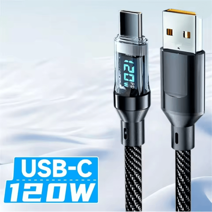 PowerFlow 120W LED Display USBC Fast Charging Cable 4