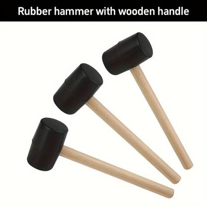 Rubber Mallet Hammer with Wooden Handle for Camping and DIY Tasks