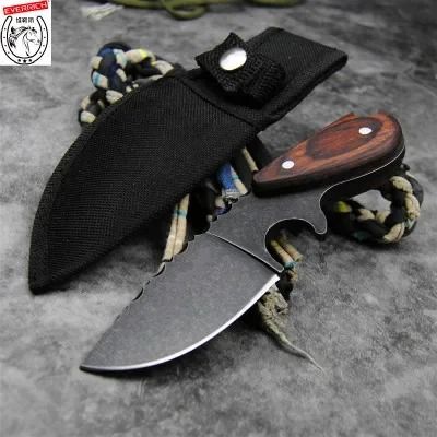 Japanese D2 Steel Straight Knife With Sandalwood Handle And Sheath 6
