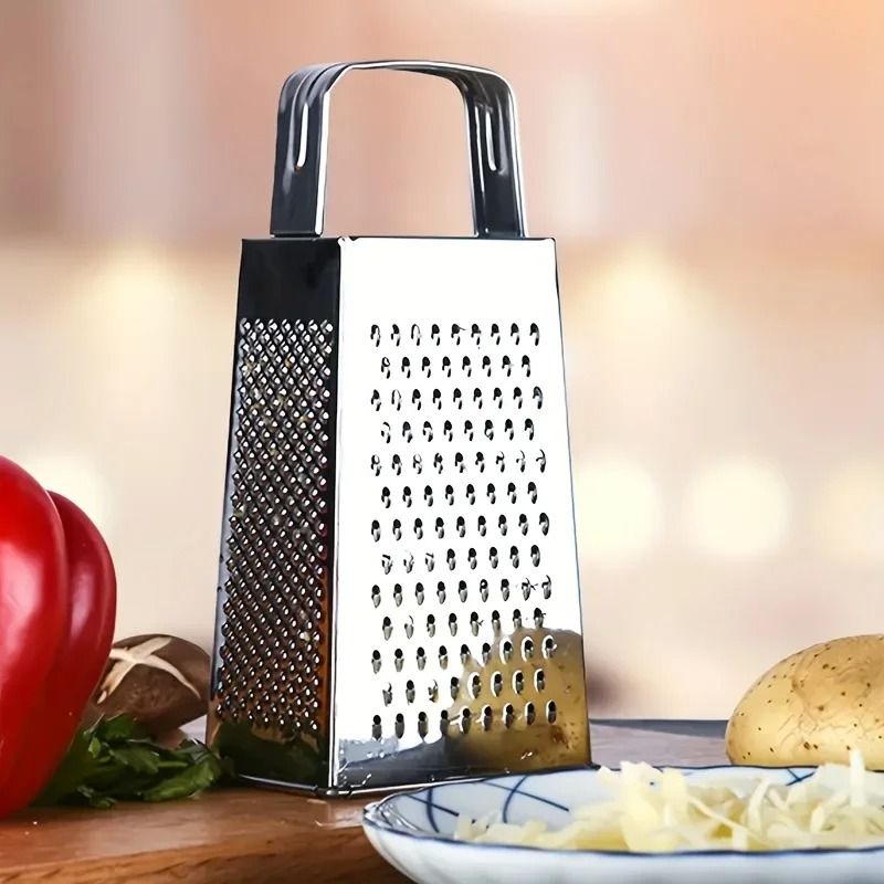 Four-Sided Stainless Steel Box Grater for Kitchen and Cooking